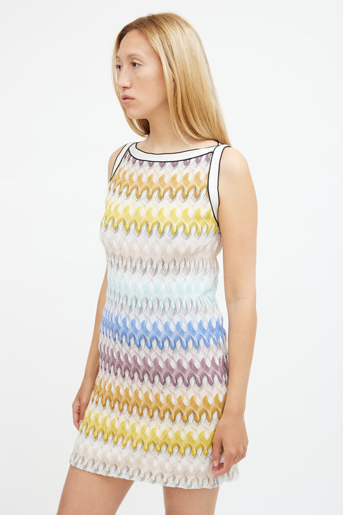 Missoni Multicolour Wave Knit Sleeveless Dress