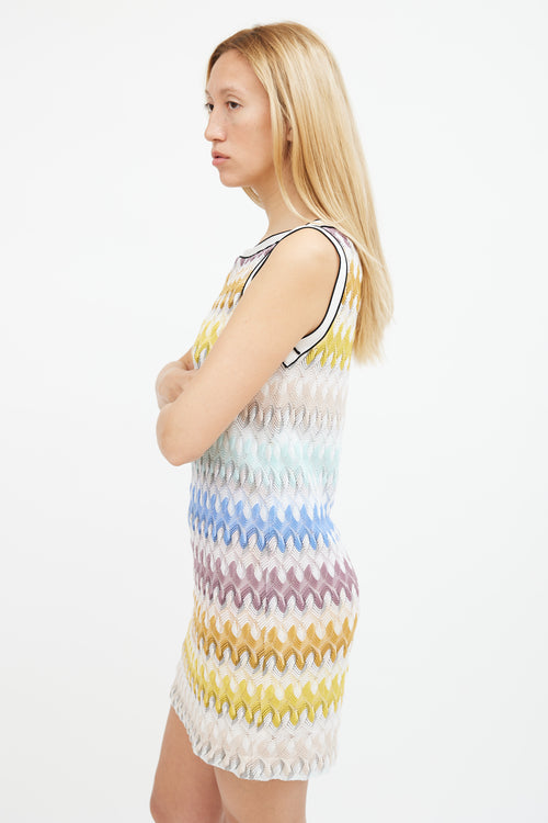 Missoni Multicolour Wave Knit Sleeveless Dress