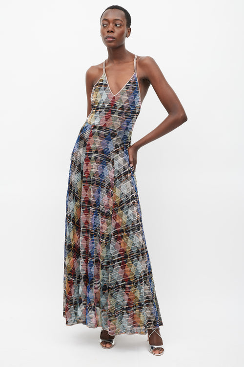 Missoni Multicolour Argyle Patterned Maxi Dress