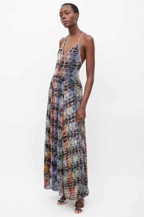 Missoni Multicolour Argyle Patterned Maxi Dress