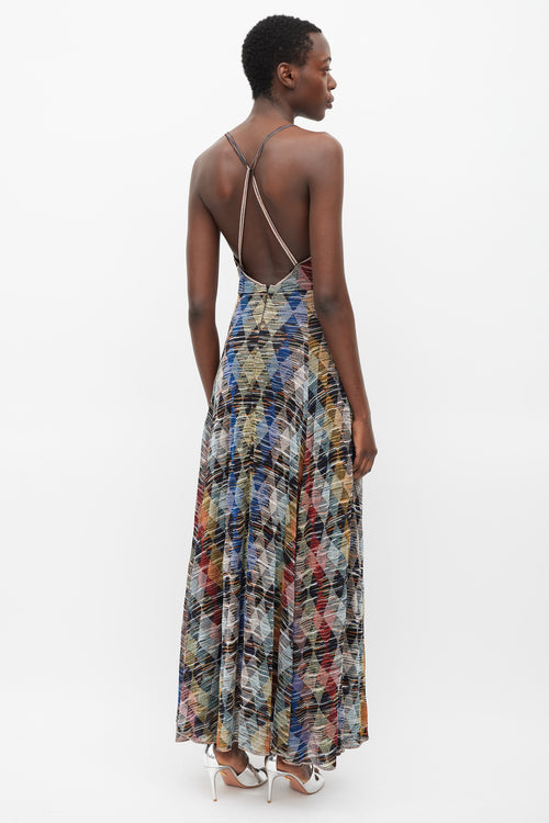 Missoni Multicolour Argyle Patterned Maxi Dress