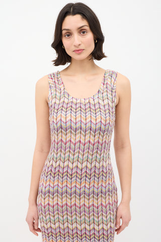 Missoni Multicolour Knit Chevron Sequin Dress