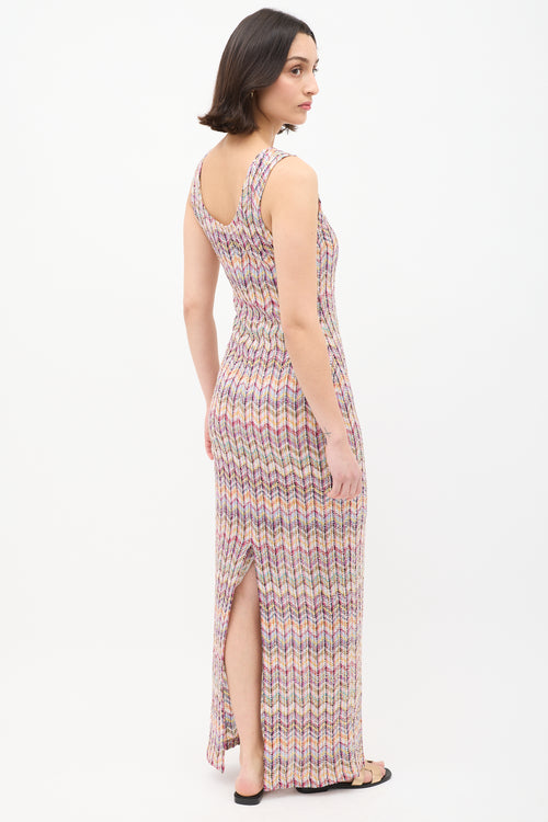 Missoni Multicolour Knit Chevron Sequin Dress