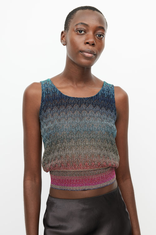 Missoni Multicolour Metallic Gradient Knit Crop Top