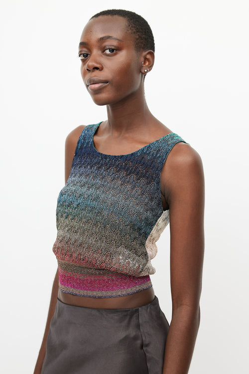 Missoni Multicolour Metallic Gradient Knit Crop Top