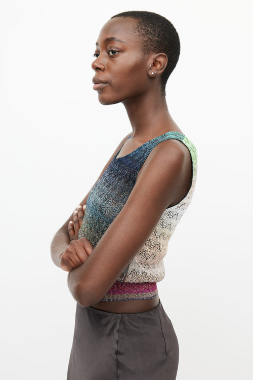 Missoni Multicolour Metallic Gradient Knit Crop Top