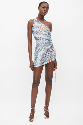 Missoni Multicolour Sparkly Woven One Shoulder Dress