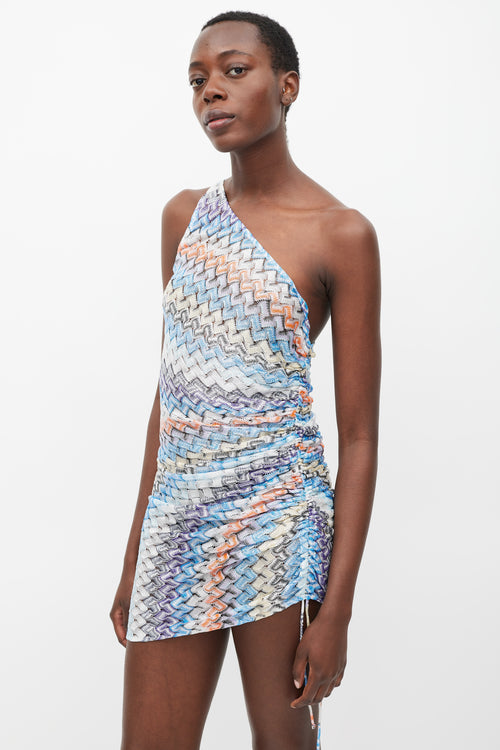 Missoni Multicolour Sparkly Woven One Shoulder Dress