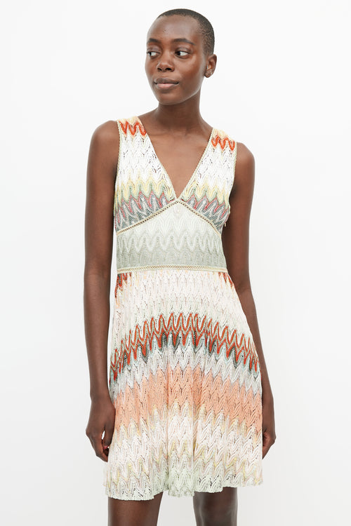 Missoni Multicolour V-Neck Knit Dress