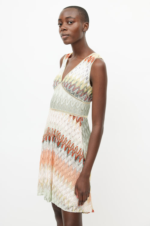 Missoni Multicolour V-Neck Knit Dress