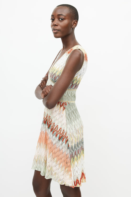 Missoni Multicolour V-Neck Knit Dress