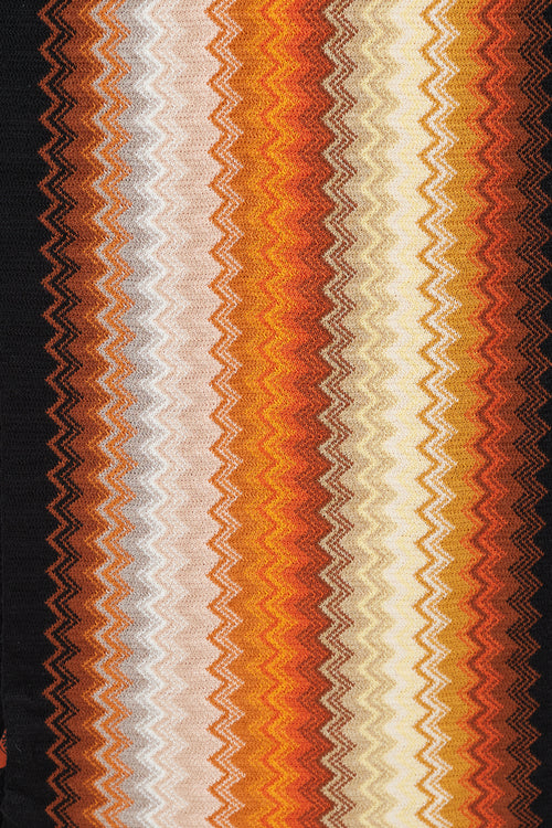 Missoni Orange 
Multi Wool Chevron Knit Scarf