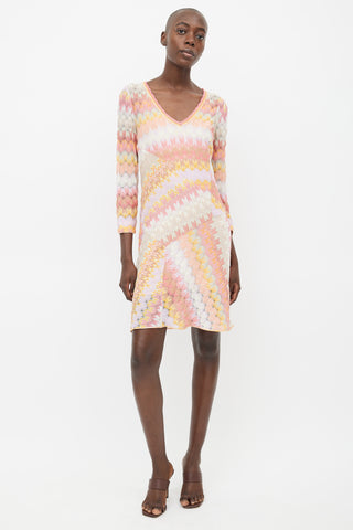 Missoni Orange 
Multicolour Knit Dress