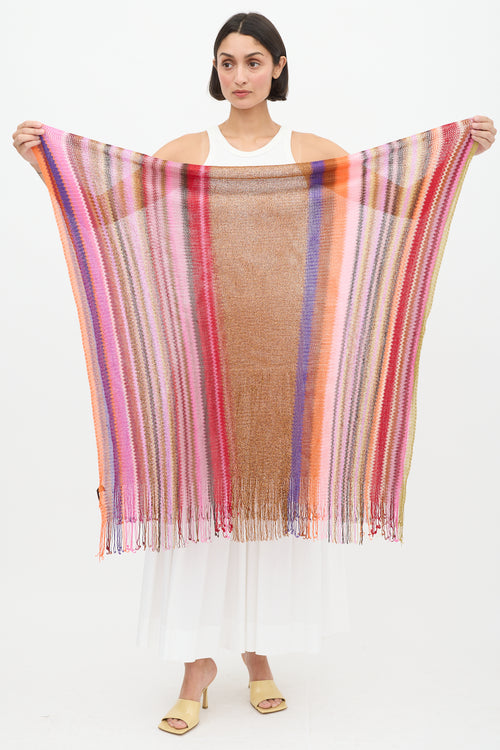 Missoni Pink 
Multicolour Metallic Striped Scarf