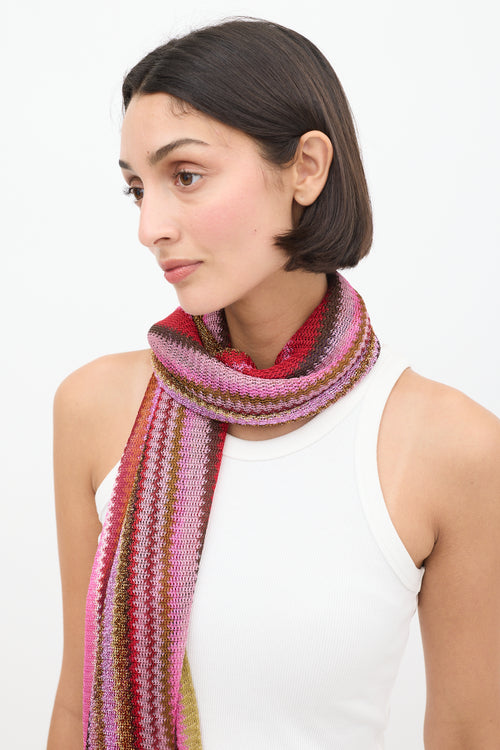 Missoni Pink 
Multicolour Metallic Striped Scarf