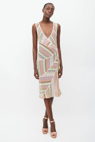 Missoni Pink 
Multicolour Striped Knit Dress