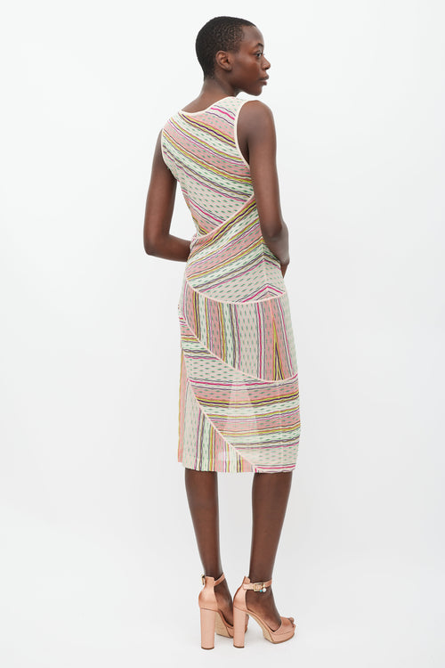 Missoni Pink 
Multicolour Striped Knit Dress