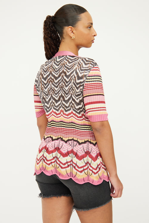 Missoni Pink Multi Colour Knit Cardigan