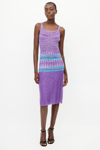 Missoni Purple 
Blue Knit Midi Dress