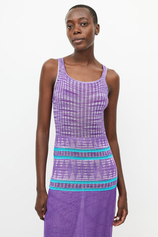 Missoni Purple 
Blue Knit Midi Dress