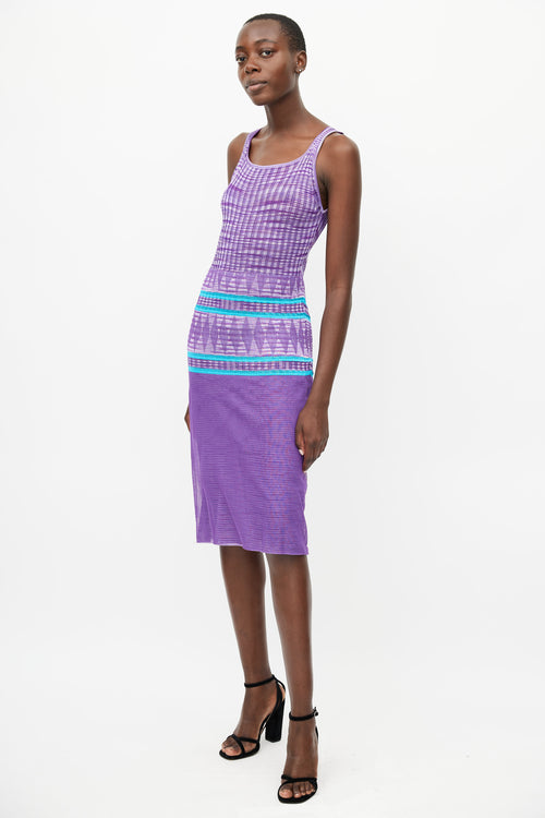 Missoni Purple 
Blue Knit Midi Dress