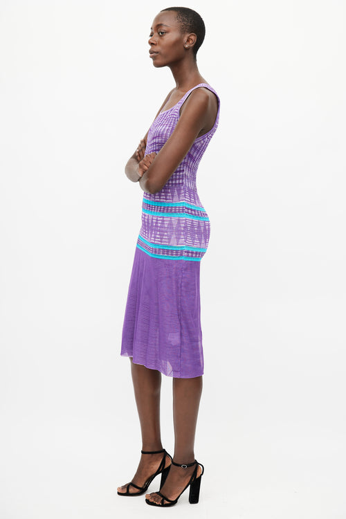 Missoni Purple 
Blue Knit Midi Dress