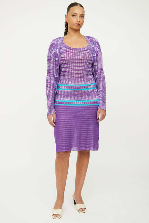 Missoni Purple Cardigan 
Dress Set