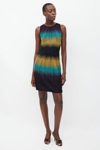 Missoni Purple 
Multicolour Striped Knit Dress