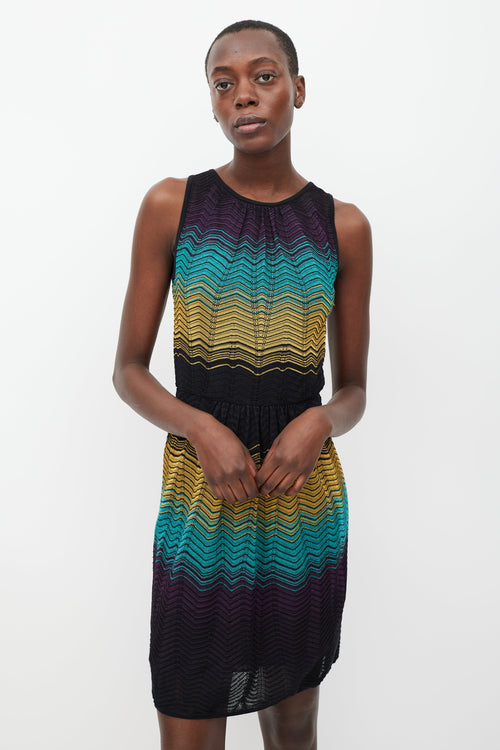 Missoni Purple 
Multicolour Striped Knit Dress