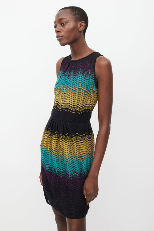 Missoni Purple 
Multicolour Striped Knit Dress