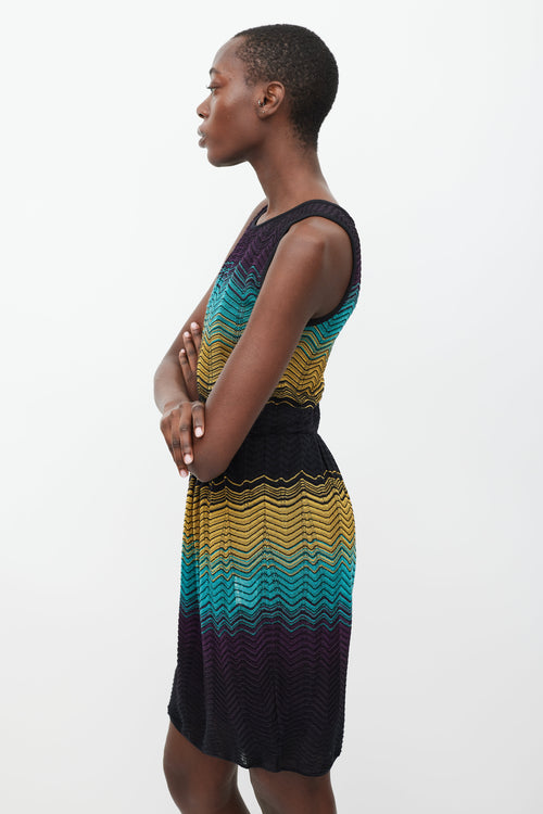 Missoni Purple 
Multicolour Striped Knit Dress