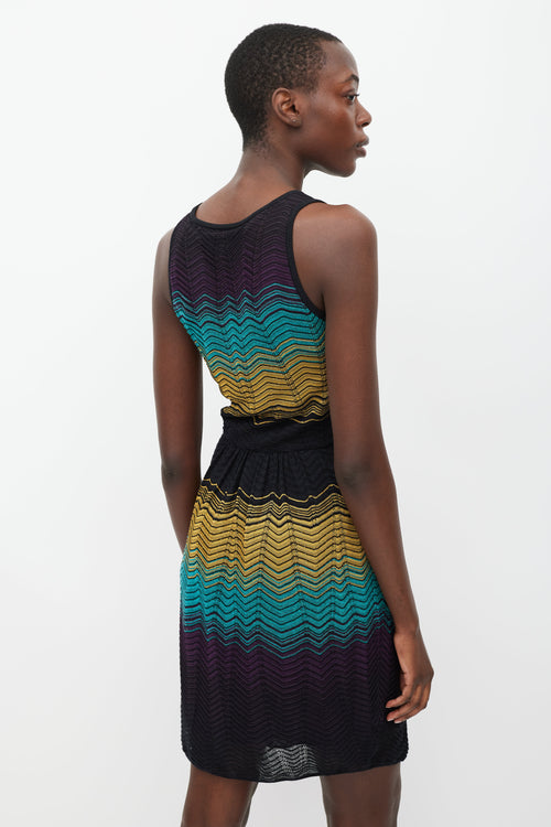 Missoni Purple 
Multicolour Striped Knit Dress