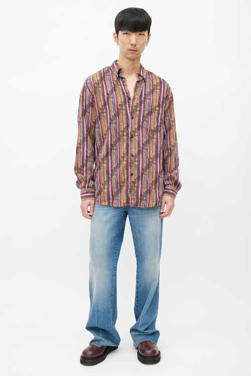 Missoni Purple 
Multicolour Striped Woven Shirt