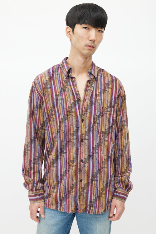 Missoni Purple 
Multicolour Striped Woven Shirt