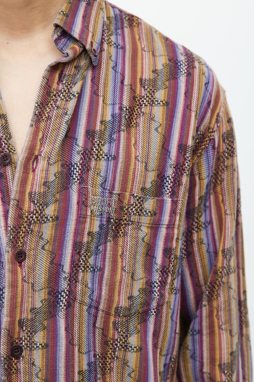 Missoni Purple 
Multicolour Striped Woven Shirt