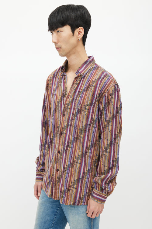 Missoni Purple 
Multicolour Striped Woven Shirt