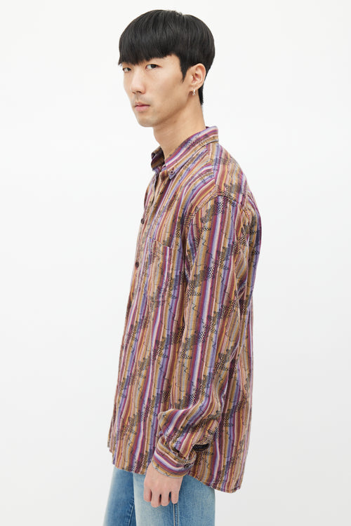 Missoni Purple 
Multicolour Striped Woven Shirt