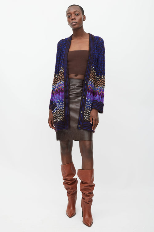 Missoni Purple 
Multicolour Waved Stripe Cardigan