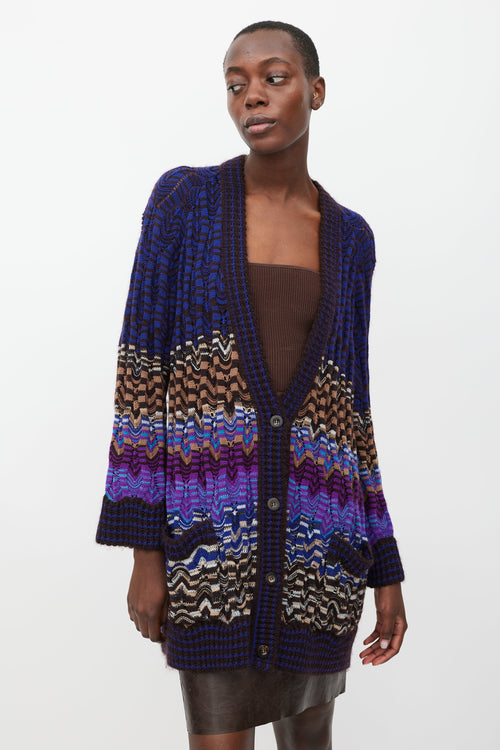 Missoni Purple 
Multicolour Waved Stripe Cardigan