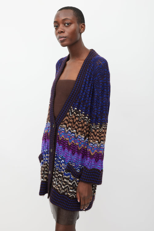 Missoni Purple 
Multicolour Waved Stripe Cardigan