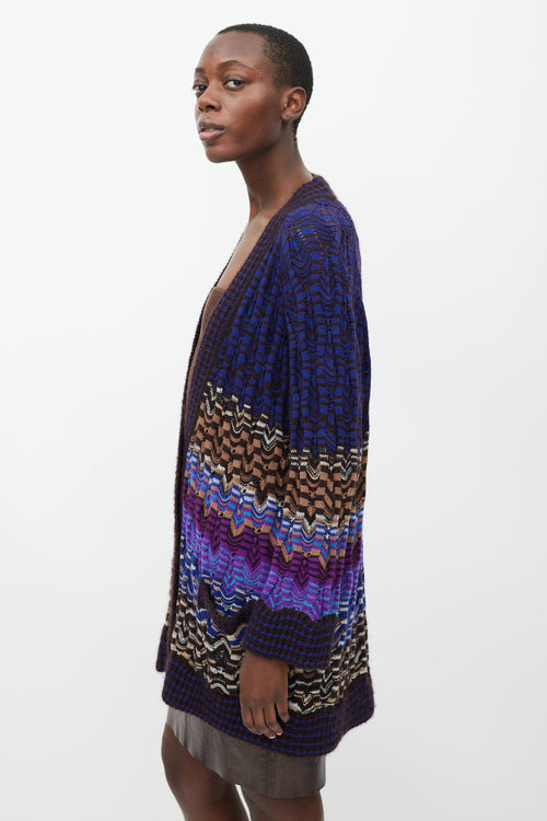 Missoni Purple 
Multicolour Waved Stripe Cardigan