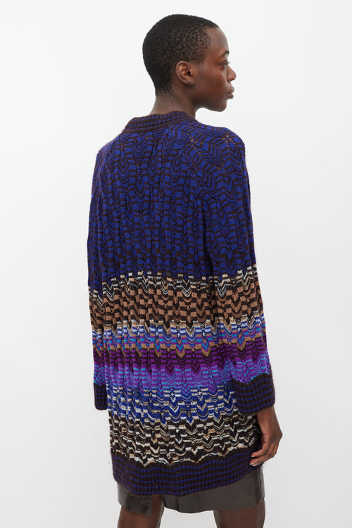 Missoni Purple 
Multicolour Waved Stripe Cardigan