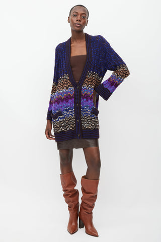 Missoni Purple 
Multicolour Waved Stripe Cardigan