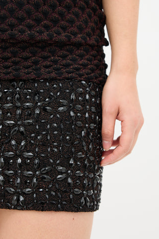 Missoni Sparkly Knit Mesh Overlay Dress