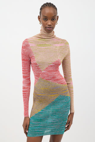 Missoni Stripe Panel Turtleneck Dress