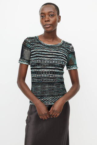 Missoni Teal 
Multicolour Knit Top