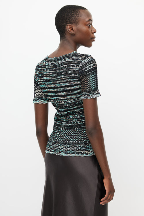 Missoni Teal 
Multicolour Knit Top