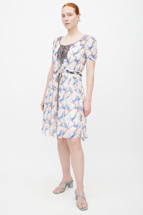 Missoni White 
Multi Silk Blend Floral Dress