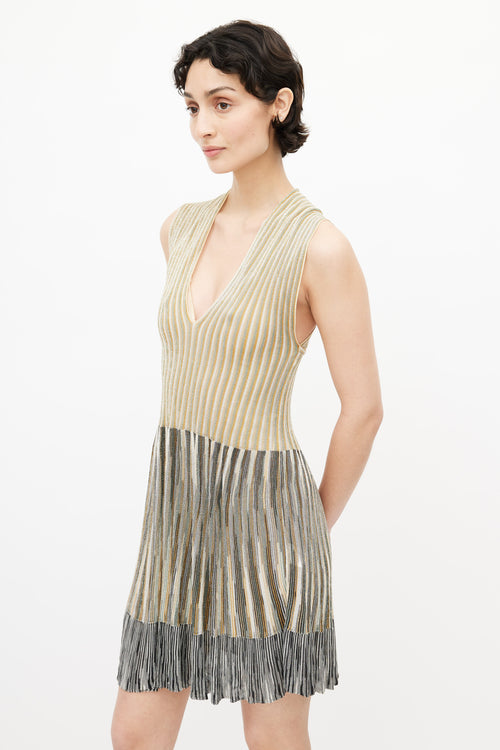 Missoni White 
Multicolour Criss Cross Knit Dress