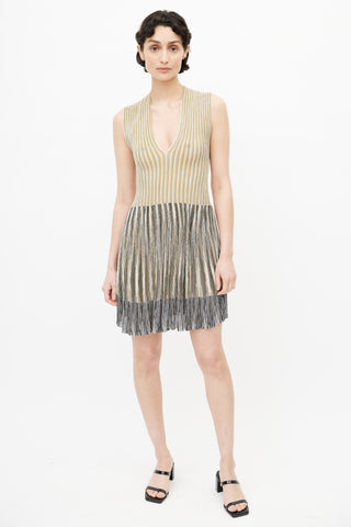 Missoni White 
Multicolour Criss Cross Knit Dress